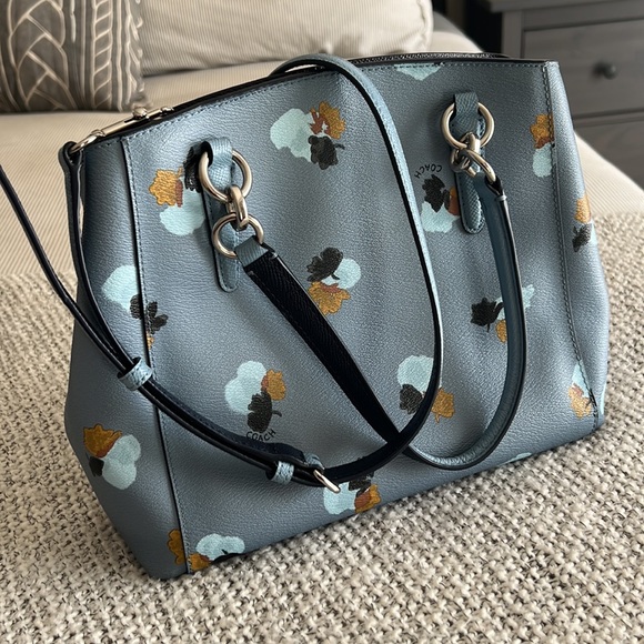 Coach Leather Crossbody Satchel Bag + Keychain - Picture 5 of 8